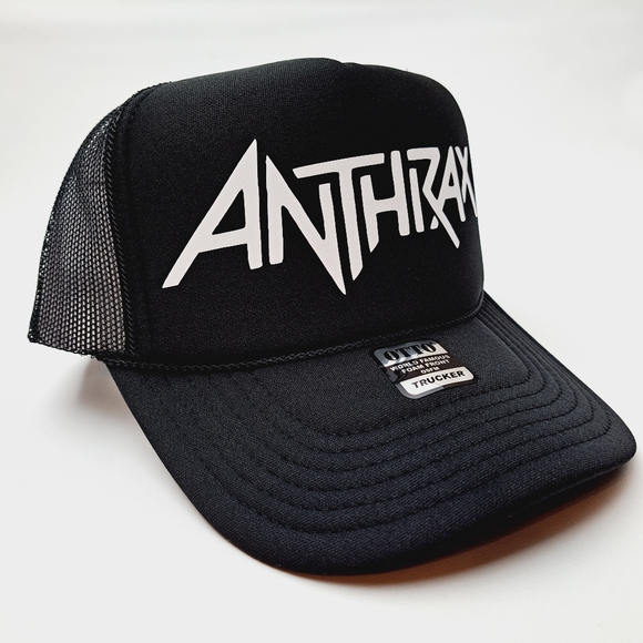 Anthrax Foam Trucker Mesh Snapback Cap Hat Black new - Picture 3 of 4